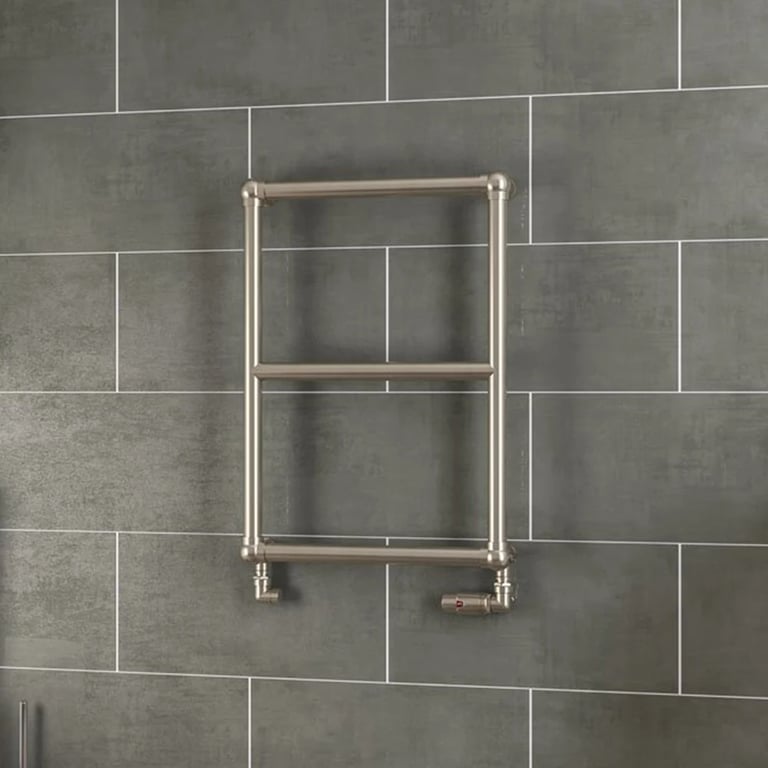 Eastlake Trad Flat Heated Towel Radiator 690x500 Brass