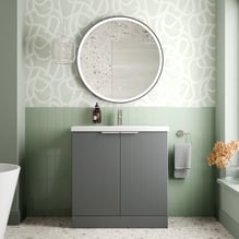 Artis Fluted Freestanding Grey Vanity Unit - 800mm Price Comparisons | Compare The Build
