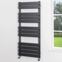 Dual Fuel Flat Panel Heated Towel Radiator - 1200 x 500mm - Thermostatic Anthracite Price Comparisons | Compare The Build
