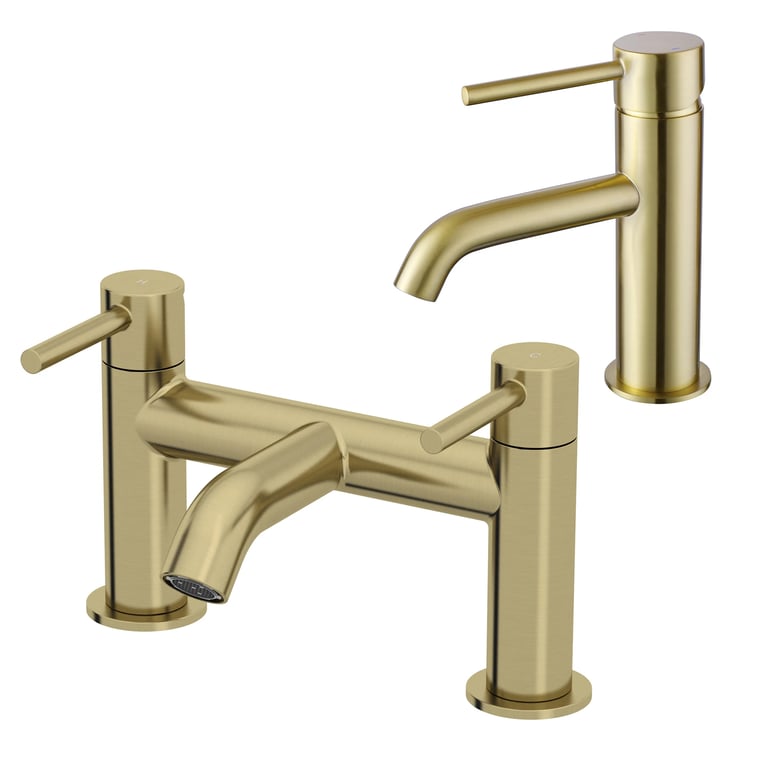 Architeckt Boden Bathroom Tap Set (Basin & Bath) – Brushed Brass