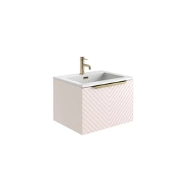 Scudo Chevron Pink Wall Hung Bathroom Vanity Unit with Basin 800mm
