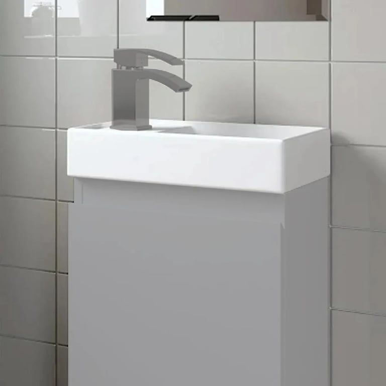 Affine Square Edge White Gloss Recessed Basin - 400mm