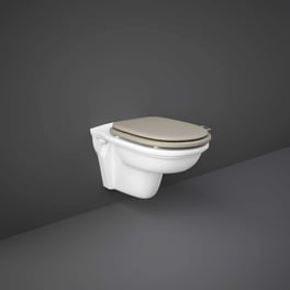 RAK Ceramics Washington Traditional Wall Hung Toilet - White with Cappuccino Seat