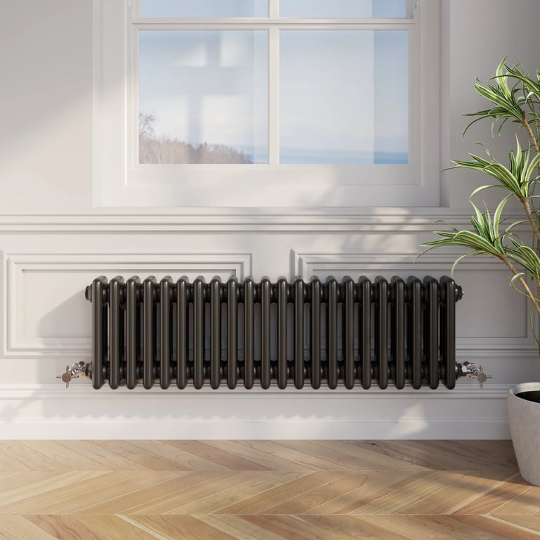 Park Lane Traditional Colosseum Triple Bar Column Radiator Black - 300 ...