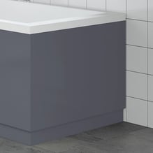 Artis Grey Gloss Bath Panel 700mm - End MDF Price Comparisons | Compare The Build