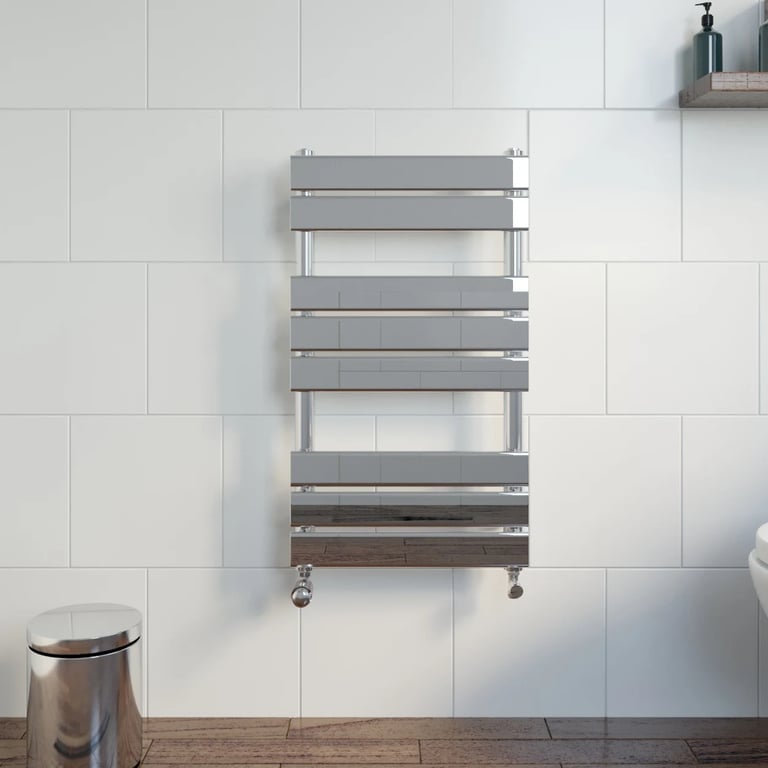 DuraTherm 800 x 450mm Flat Panel Heated Towel Radiator - Chrome