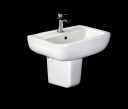 Affine Amelie Semi Pedestal 550mm 1 Tap Hole Bathroom Basin