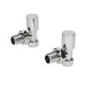 DuraTherm Chrome Angled Radiator Valves - 15mm