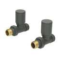 DuraTherm Anthracite Straight Radiator Valves - 15mm