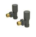 DuraTherm Anthracite Angled Radiator Valves - 15mm