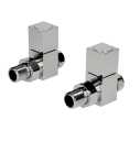 DuraTherm Cubic Chrome Straight Radiator Valves - 15mm