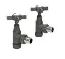 DuraTherm Standard Anthracite Cross Head Angled Radiator Valves - 15mm