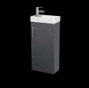 Aurora Grey Gloss Cloakroom Vanity Unit & Basin - 400mm Width