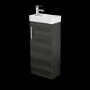 Aurora Charcoal Grey Cloakroom Vanity Unit & Basin - 400mm Width