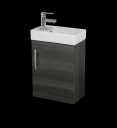 Artis Breeze Grey Wall Hung Cloakroom Wood Basin Vanity Unit 400mm