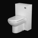 Aurora White Gloss Concealed Cistern Unit & Toilet - 500mm Width (215mm Depth)