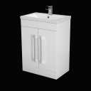 Artis Breeze White Gloss Freestanding Vanity Unit 600mm - Doors