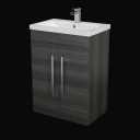 Artis Breeze Grey Freestanding Wood Basin Vanity Unit With Door 600mm