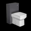 Aurora Grey Gloss Concealed Cistern Unit & Royan Toilet - 500mm Width (215mm Depth)