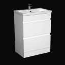 Artis Centro White Gloss Free Standing Drawer Vanity Unit & Basin - 600mm Width
