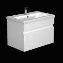 Artis Centro White Gloss Wall Hung Vanity Unit & Basin - 600mm Width