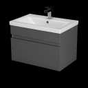 Artis Centro Grey Gloss Wall Hung Vanity Unit & Basin - 600mm Width