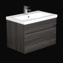 Artis Centro Grey Wall Hung Wood Basin Vanity Unit 600mm