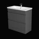 Artis Centro Grey Gloss Free Standing Drawer Vanity Unit & Basin - 800mm Width