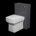 Artis Grey Gloss Concealed Cistern Unit & Royan Toilet - 500mm Width (215mm Depth)