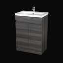 Amelie Toilet & Artis Charcoal Grey Door Vanity Unit 600mm