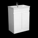Royan Close Coupled Toilet & Artis Vanity Unit with Doors - 600mm White Gloss