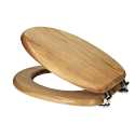 Ceramica Round Wooden Toilet Seat - Bottom Fix Oak