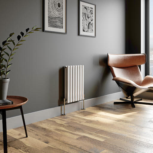 DuraTherm Horizontal Oval Tube Double Panel Designer Radiator - 600 x 420mm White