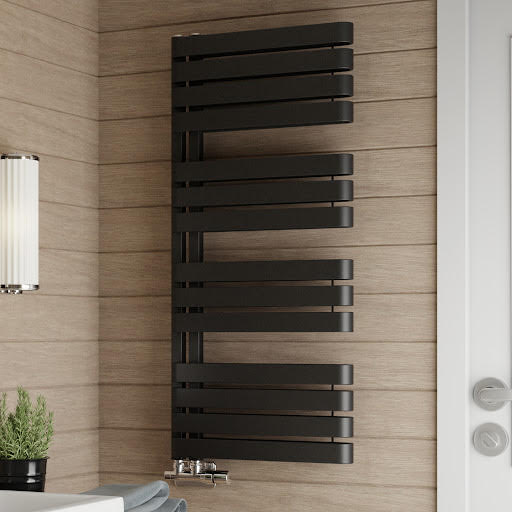 Terma Warp S Heated Towel Radiator Matt Black 1110 x 500mm