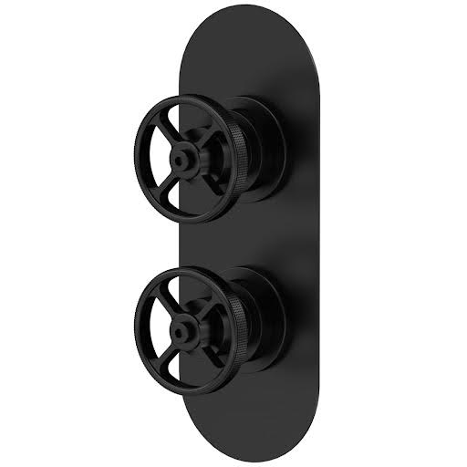 Hudson Reed Revolution Concealed Shower Valve with Diverter - Black, Twin Outlet