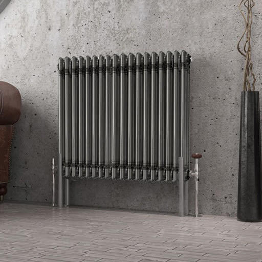Eastlake Imperia 600 x 830mm Traditional 3 Column Radiator - Bare Metal