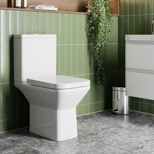 Affine Brittany Short Projection Close Coupled Rimless Toilet & Soft Close Seat