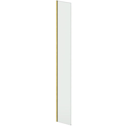 Diamond Wet Room Fixed Return Panel - 8mm Brushed Brass