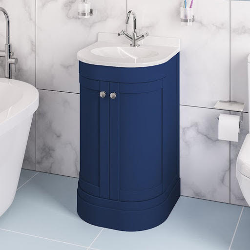 Opula Hardwick Cobalt Blue Freestanding Bathroom Vanity Unit with Basin – 500mm