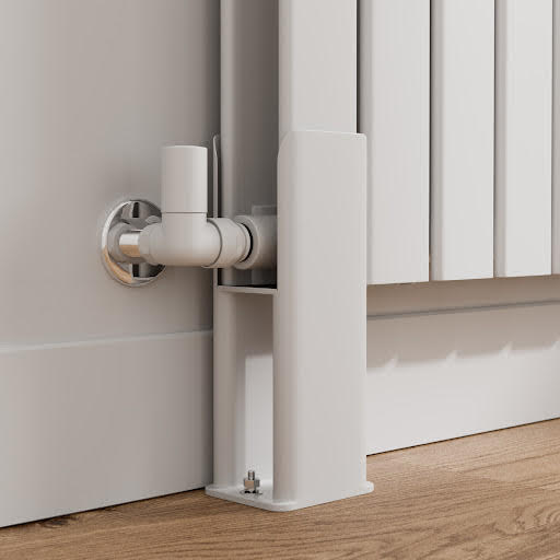 DuraTherm White Legs for Horizontal Flat Radiator - Double Bar