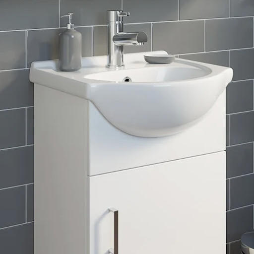 Ceramica White Gloss Semi-Recessed Basin - 450mm