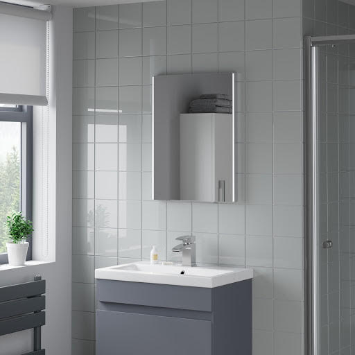 Bathroom led discount battery mirror