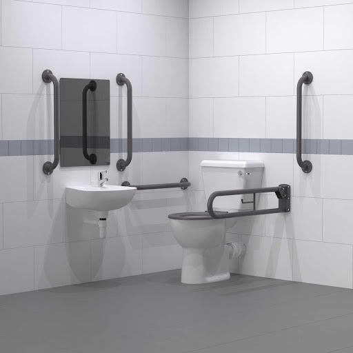 Nymas NymaPRO Close Coupled Doc M Pack Grey Grab Rails Exposed Fixings - DM200K/GY
