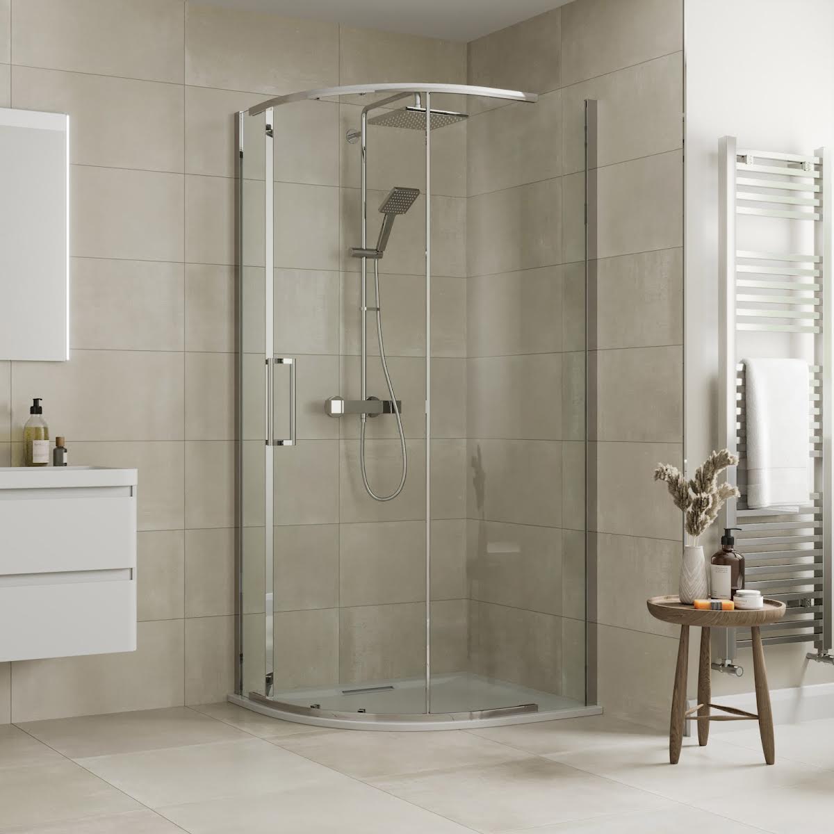 Mira Ascend Offset Quadrant Frameless Shower Enclosure 1000 x 800
