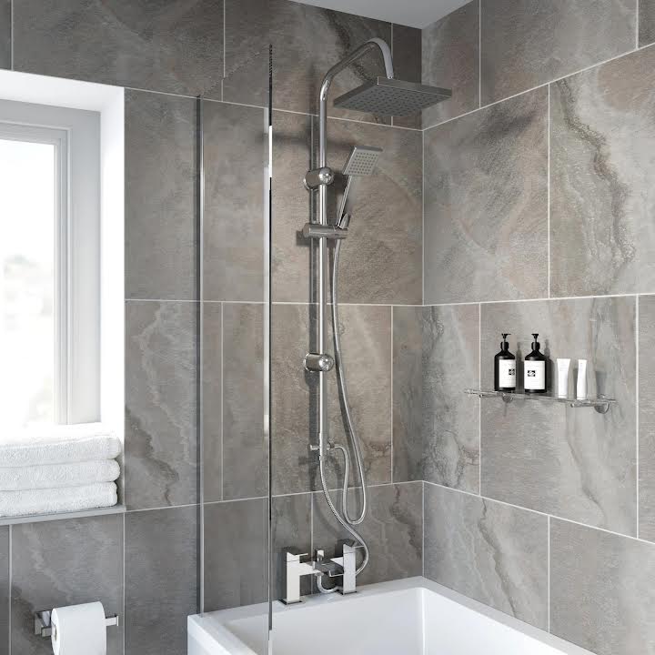 Architeckt Dakota Bath Shower Mixer Tap with Dual Outlet Shower Heads