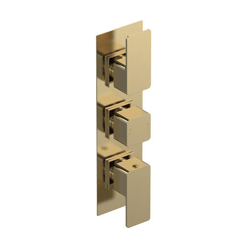 Aquari Quadro Concealed Thermostatic Shower Valve - Brass, Triple Outlet