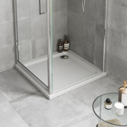 Mira Flight Low Square Shower Tray 1000 x 1000mm 0 Upstands wit
