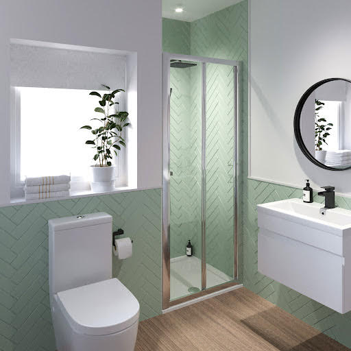 Luxura Bifold Shower Door 900mm with 900 x 900mm Tray - 6mm