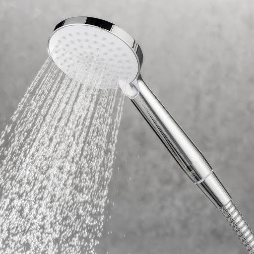 Mira Zest Shower Hose 1.25m (Chrome) & 90mm 4-Spray Shower Head (White)