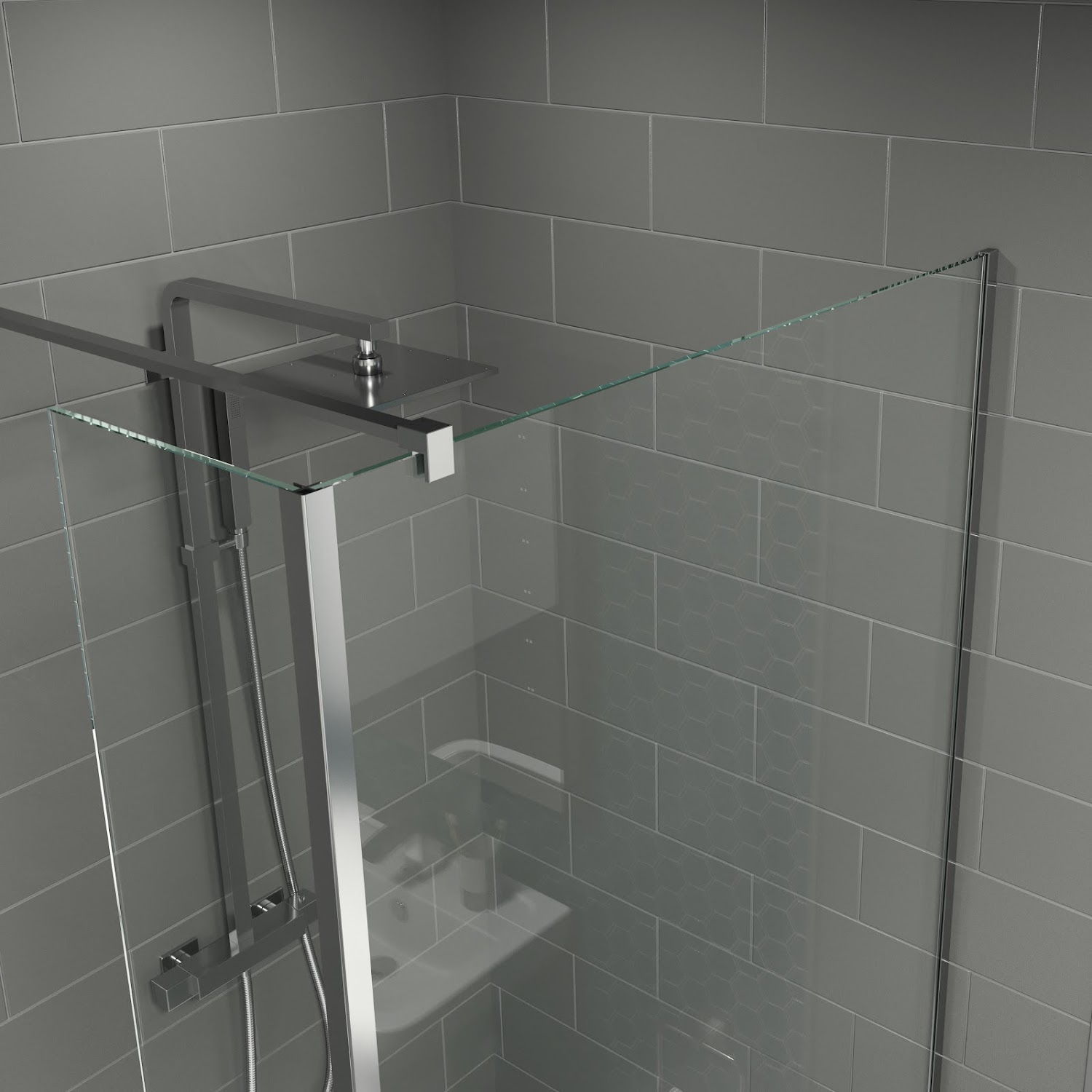 Modern 900mm Walk In Wet Room Shower Screen Return Panel Easy Clean 8mm